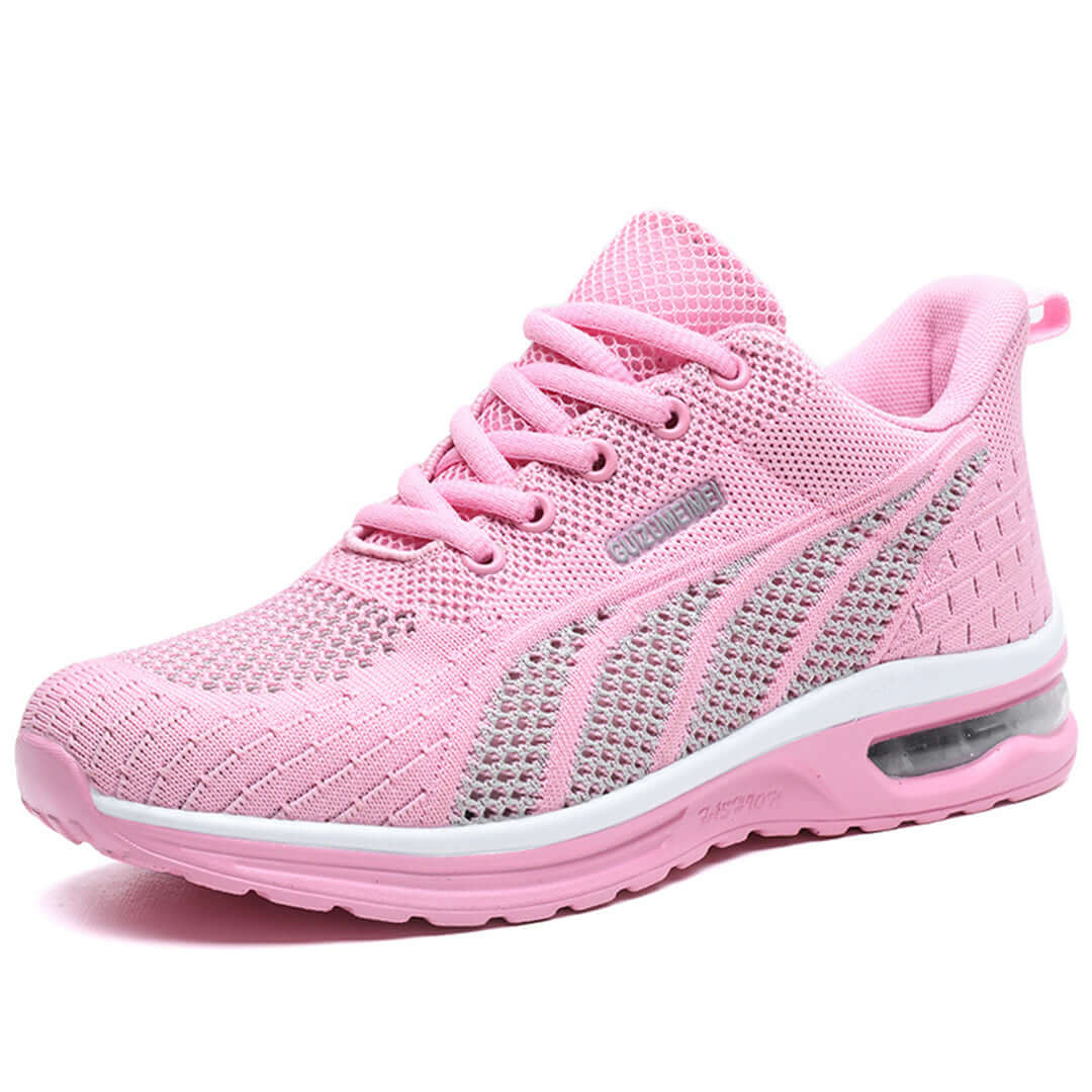 Women's Breathable Mesh Lace-Up Cushioned Sole Sneakers