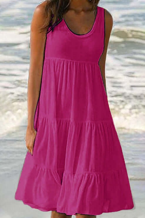 Women's Patchwork Tiered Cake Dress