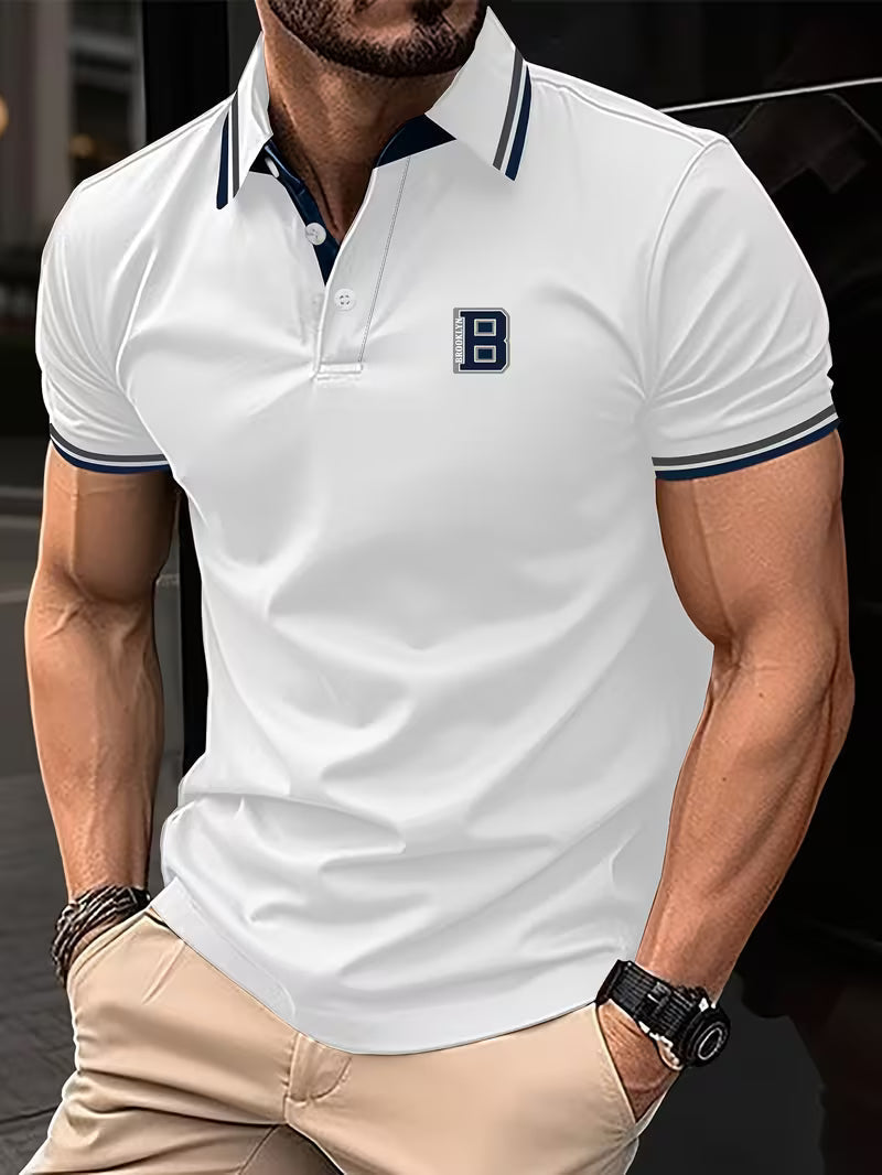 Effortless men's short-sleeve polo shirt with buttons. A versatile top for casual fashion & everyday comfort.