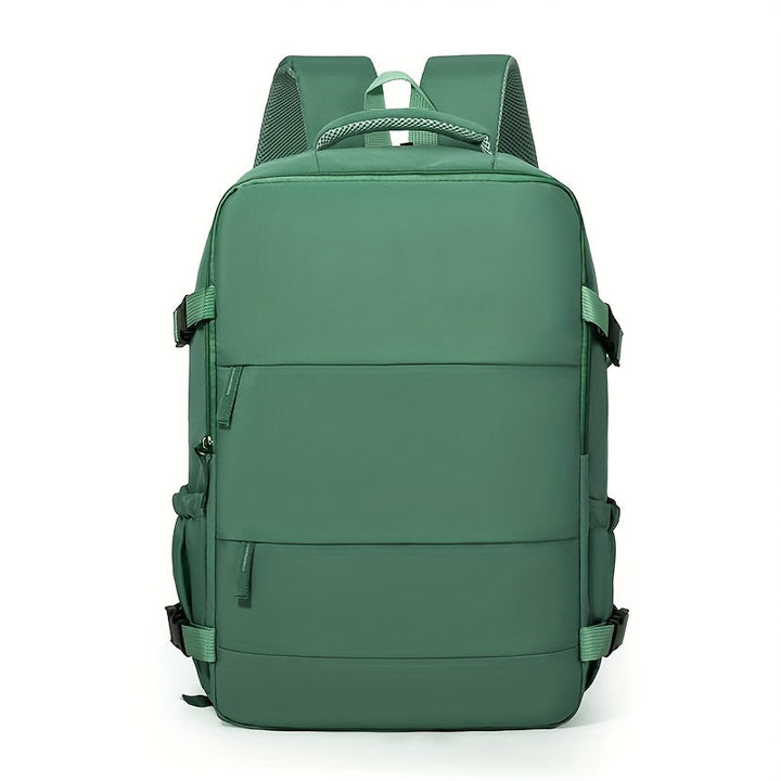 Organized travel backpack, 180° lay-flat design for neat and efficient packing.