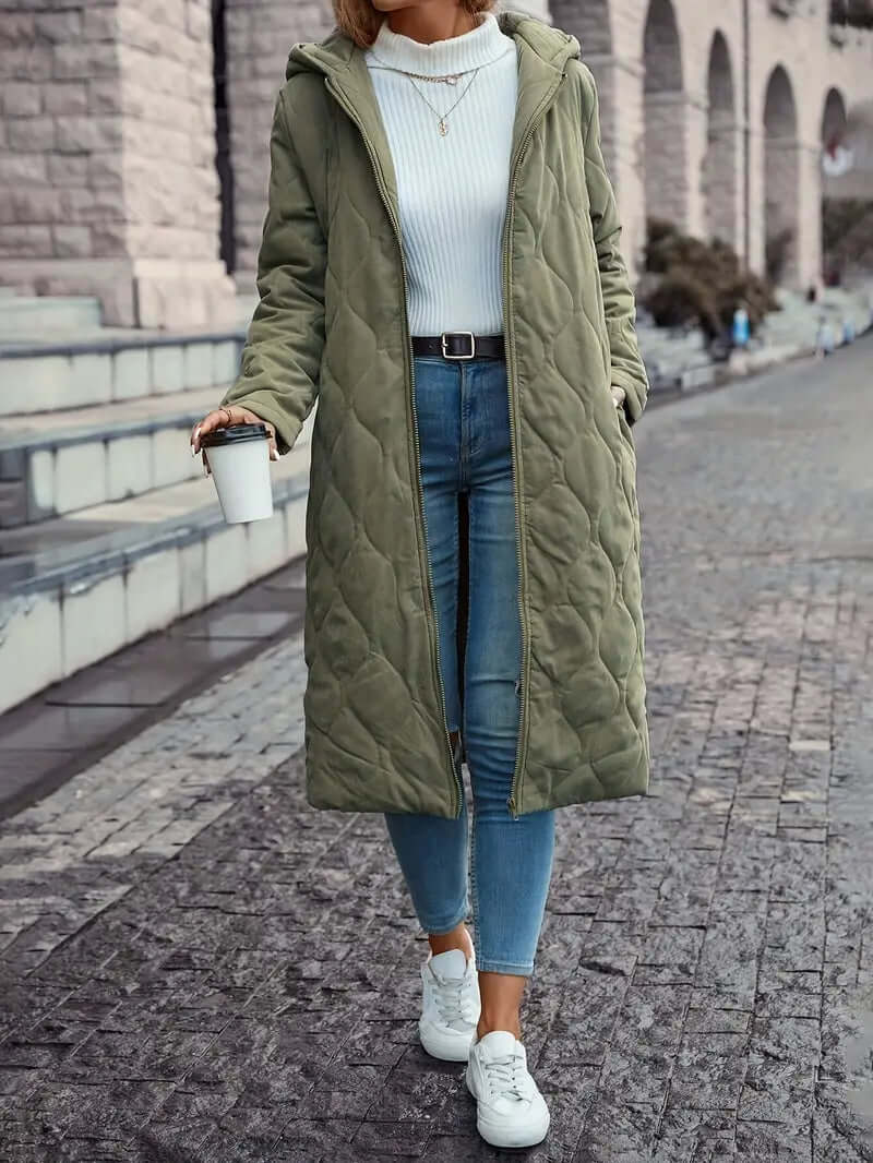 Women's Quilted Coat with Hood