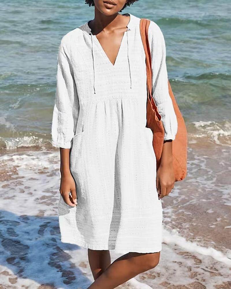 Women's Elegant Long-Sleeve Shirt Dress