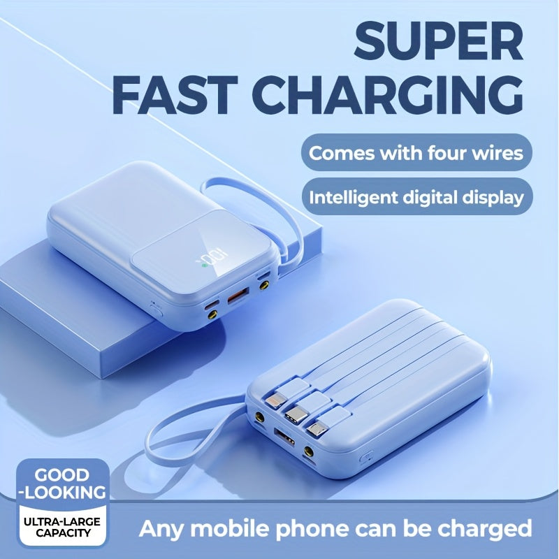 High-capacity 10000mAh power bank, fast charging, ideal for universal smartphones & tech gadgets.