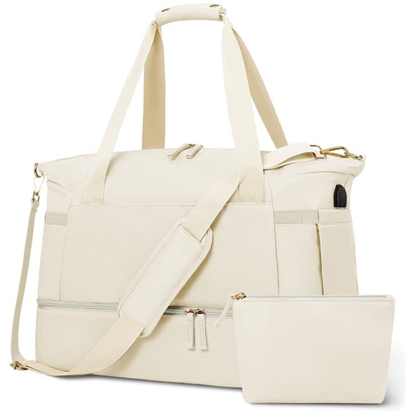 Elegant black women's shoulder tote bag. Waterproof, spacious & versatile for travel and gym.