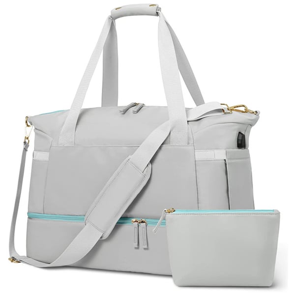 Woman carrying a stylish waterproof tote bag, ideal for daily commute, travel, or gym.