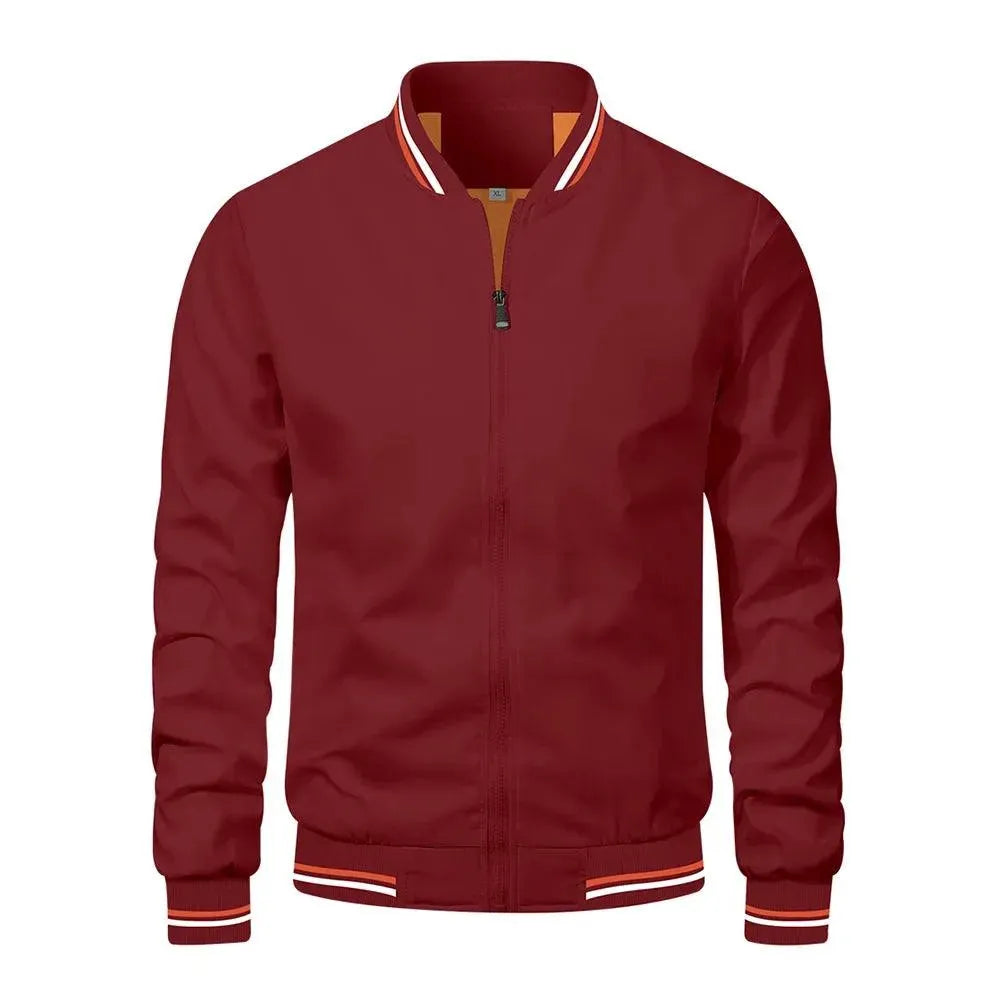Modern men's bomber jacket, ideal for versatile spring/autumn layering. Classic design, comfortable casual wear.