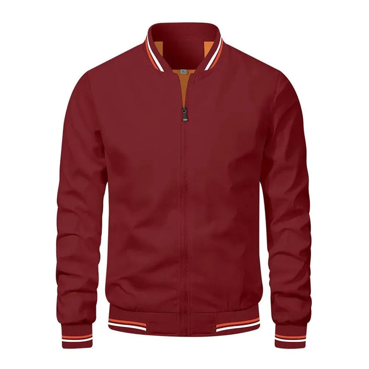 Modern men's bomber jacket, ideal for versatile spring/autumn layering. Classic design, comfortable casual wear.