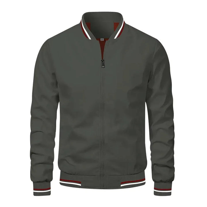 Stylish men's bomber jacket, lightweight, perfect for spring/autumn casual or smart fashion. Mens apparel.