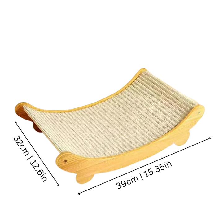 Durable cat scratcher lounge protects furniture & provides fun for felines. Ideal for scratching & playing.