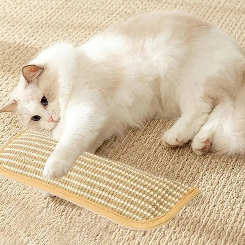 Catnip toy pillow for cats, promoting stress relief and claw care with its durable scratcher surface.
