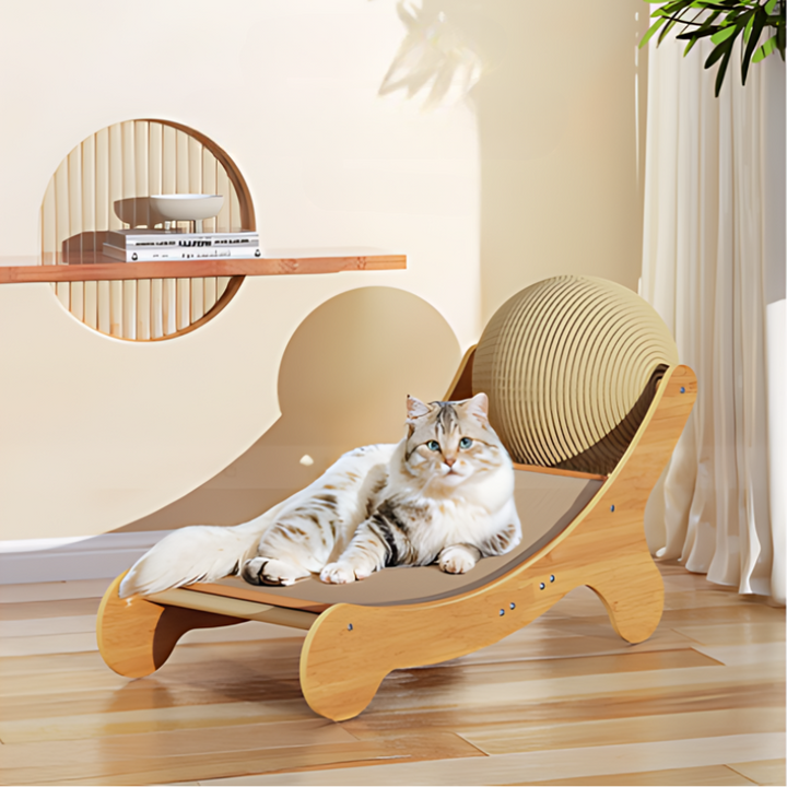 Cats' interactive sisal scratcher & play area, a durable pet toy for scratching, climbing & fun, protecting furniture.