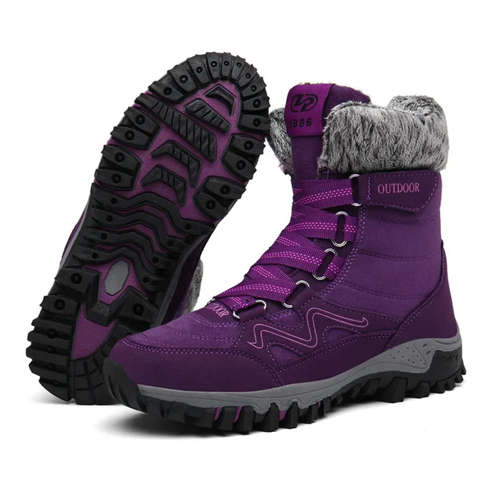 Women's comfortable winter boots with orthopedic arch support, warm lining, and non-slip sole for safety.