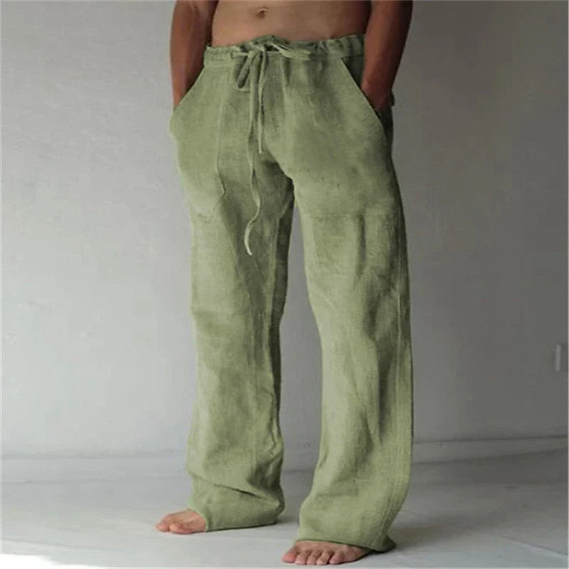 Comfortable men's baggy casual pants. Loose, relaxed fit, ideal for a trendy, warm weather look.