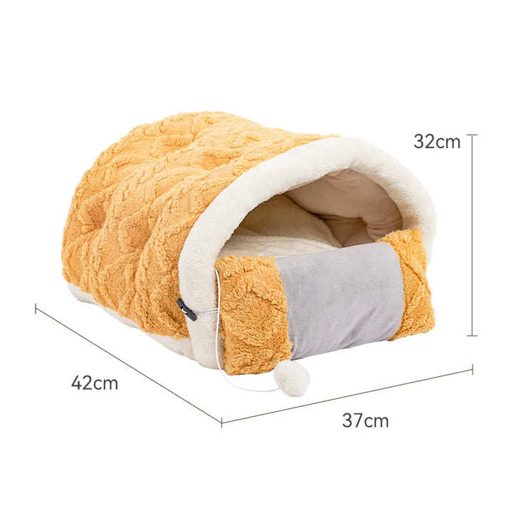Modern cat furniture: a comfy pet bed designed for deep sleep and fun play, enhancing your cat's well-being.