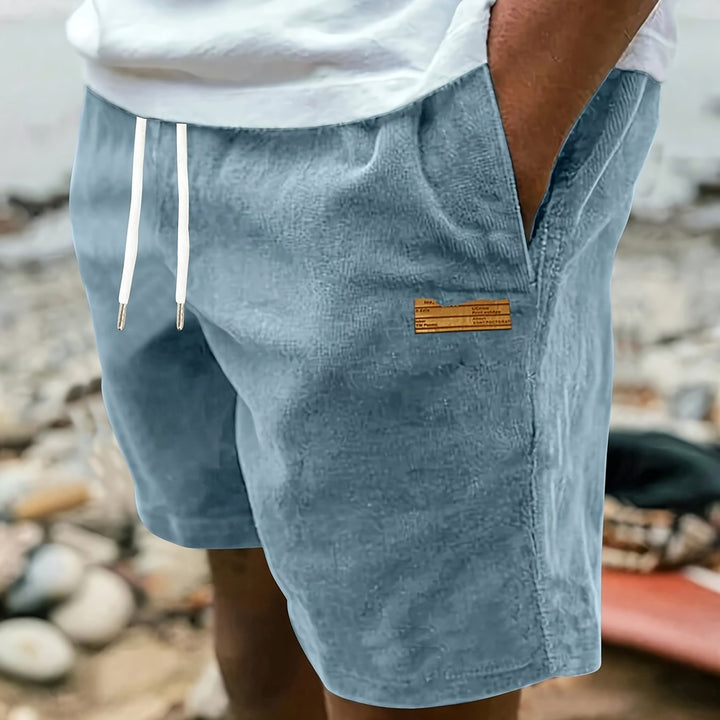 Drawstring men's shorts, relaxed fit, perfect for ultimate comfort, casual wear, and summer fashion.