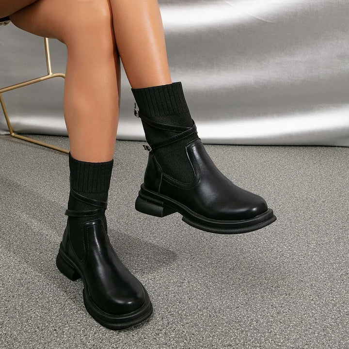 Women's Retro Platform Heel Boots