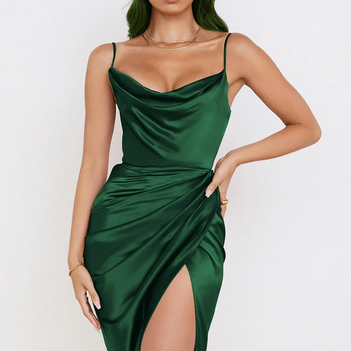 Textured ruffled mini dress for women, elegant design with narrow straps. A must-have for parties & summer.