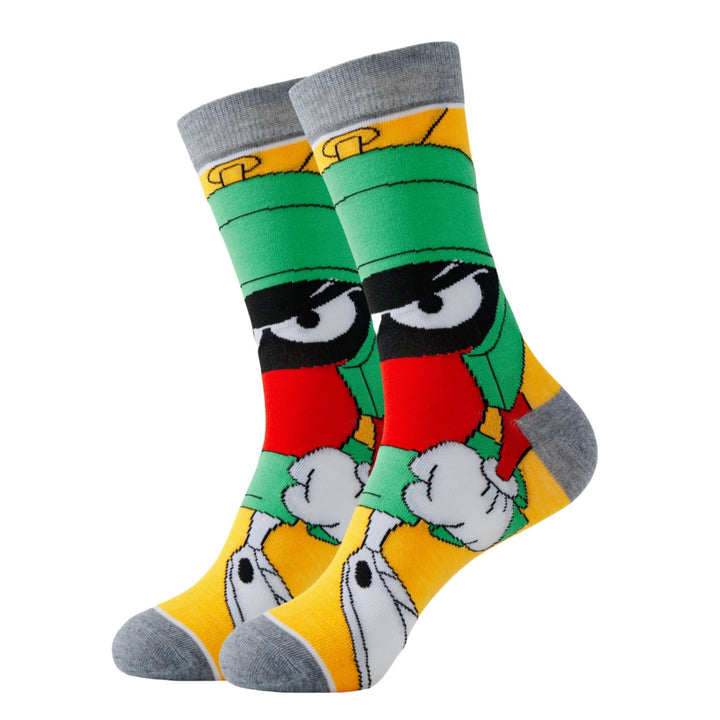 Set of fun colorful cartoon socks. Unisex ankle socks for playful fashion, comfort, and everyday streetwear style.