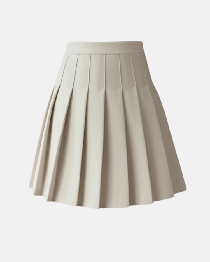 Women's high waist pleated A-line mini skirt, perfect for office wear or casual chic in versatile colors.