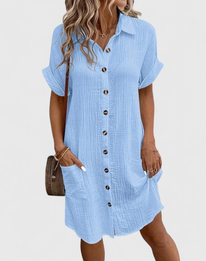 Chic women's summer midi dress, perfect for a flattering, versatile, and sophisticated look.