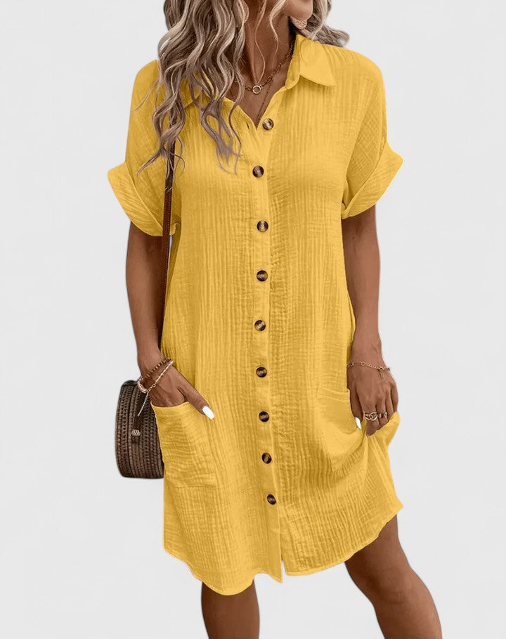 Chic summer midi dress for women, offering sophisticated style and versatile everyday appeal.