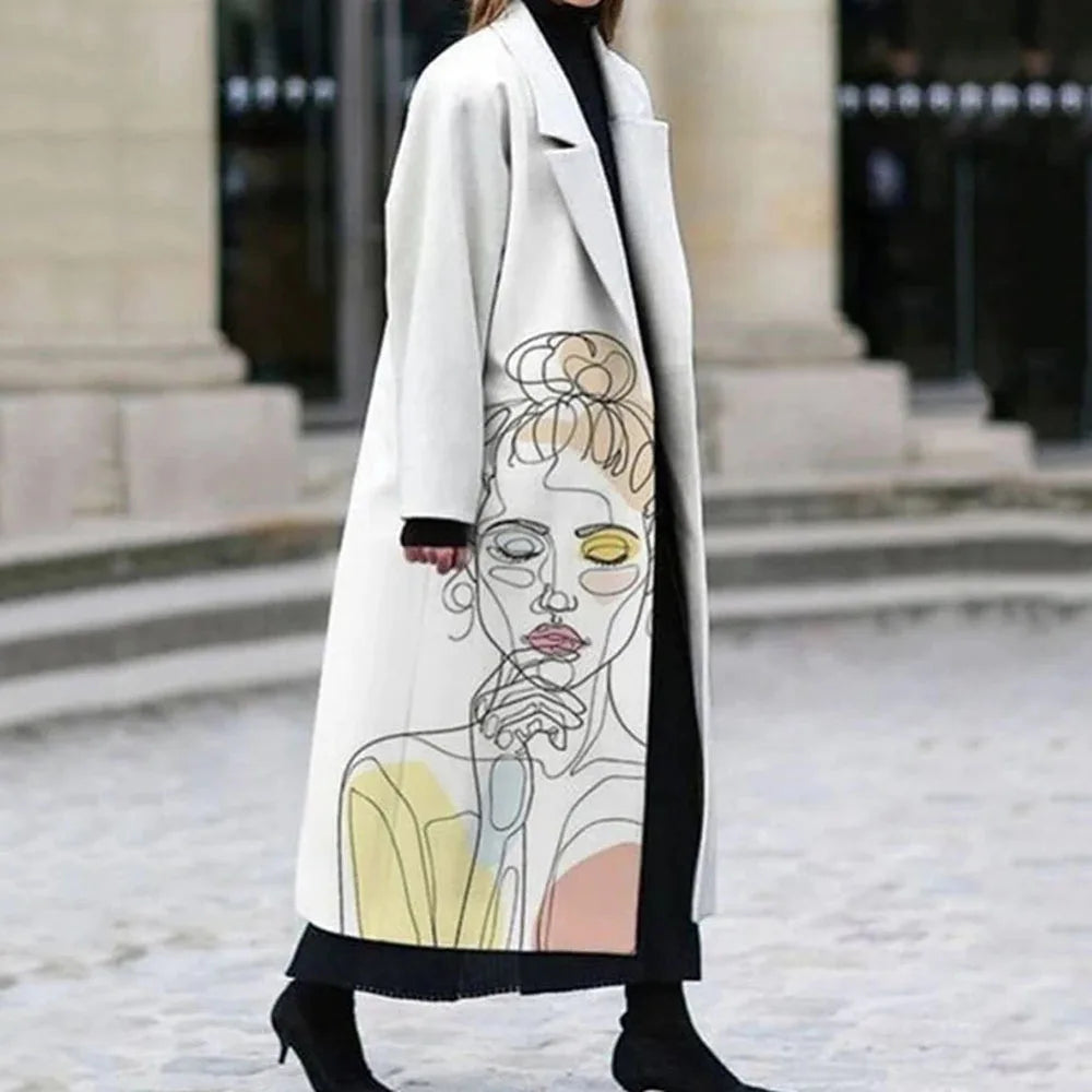 Unisex oversized coat, comfortable fit, a fall winter statement piece for stylish fashion.
