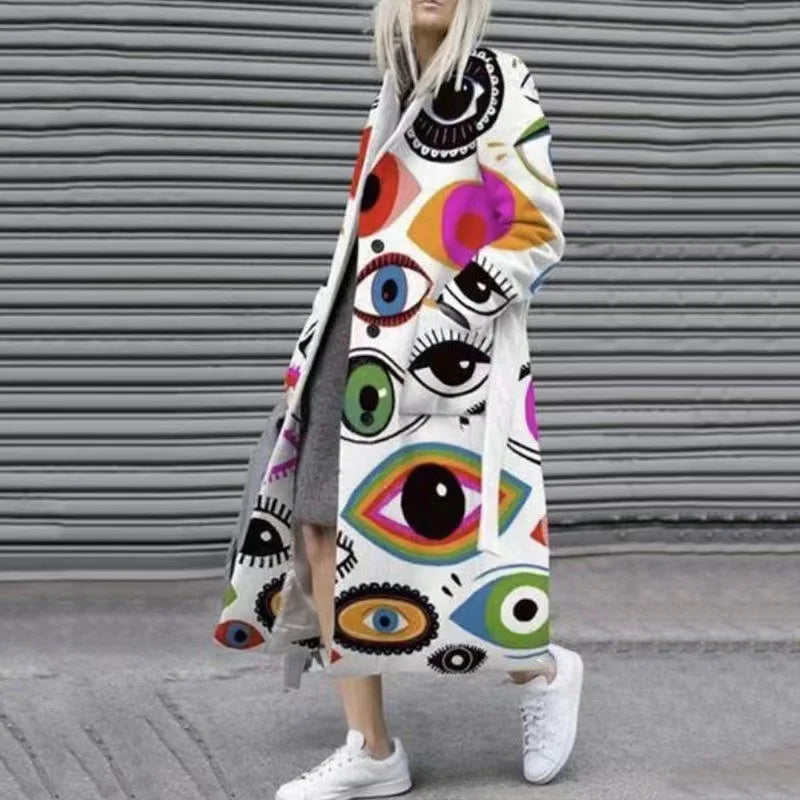Elegant oversized coat, long sleeve, chic apparel, perfect for versatile fall winter styling.