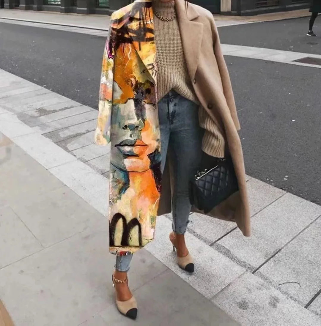 Versatile unisex oversized coat, elegant design, chic apparel for comfortable fall wear.