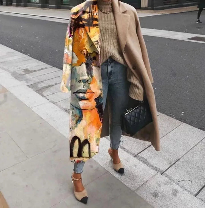 Versatile unisex oversized coat, elegant design, chic apparel for comfortable fall wear.