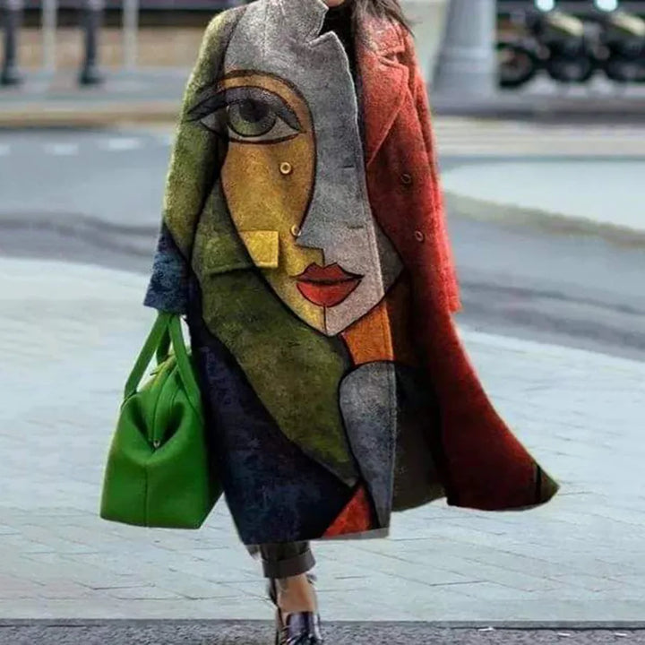 Unisex oversized coat, stylish fashion statement piece, comfortable fit for any occasion.
