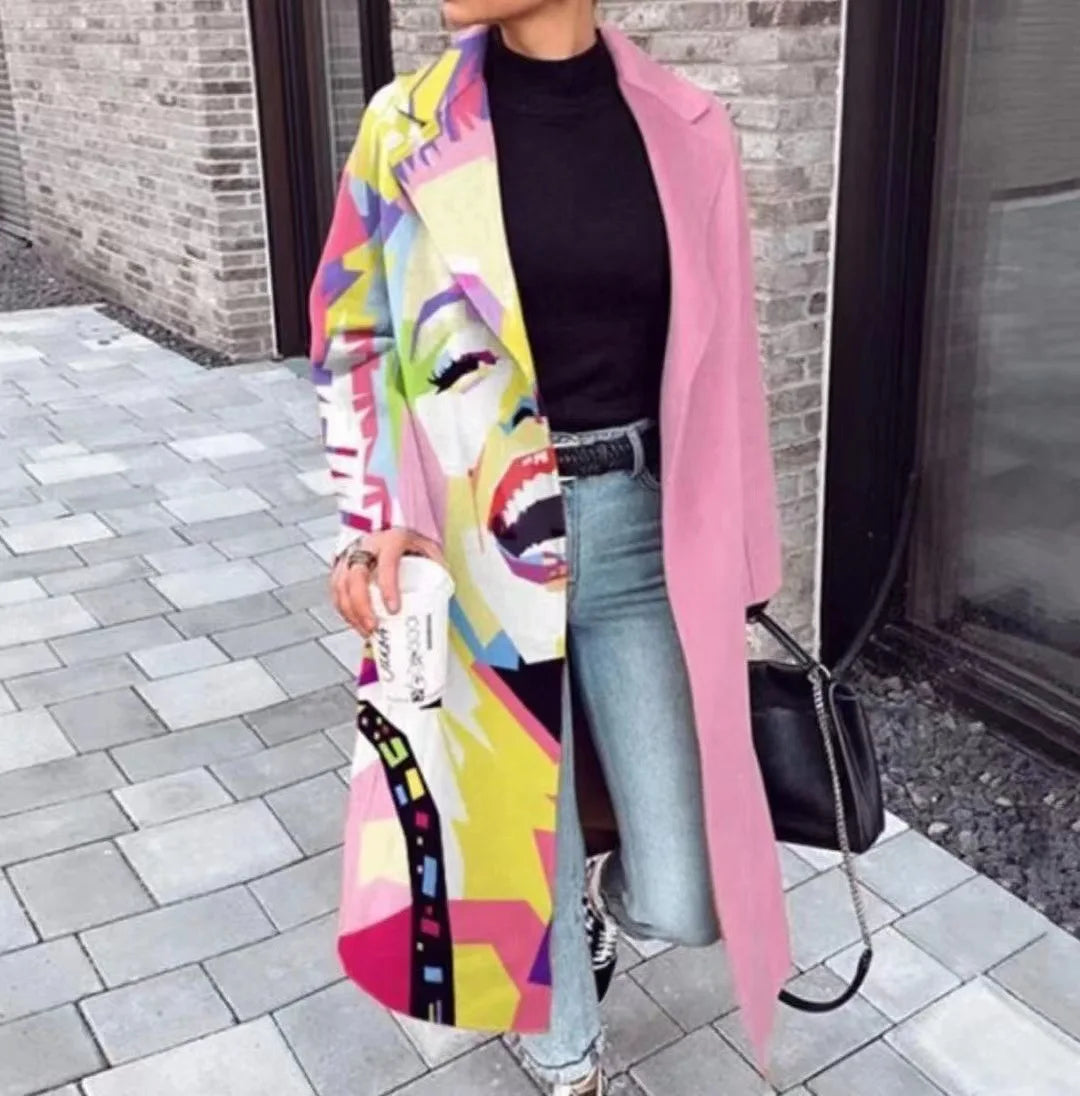 Statement piece oversized coat, unisex, stylish comfort for fall winter casual elegance.