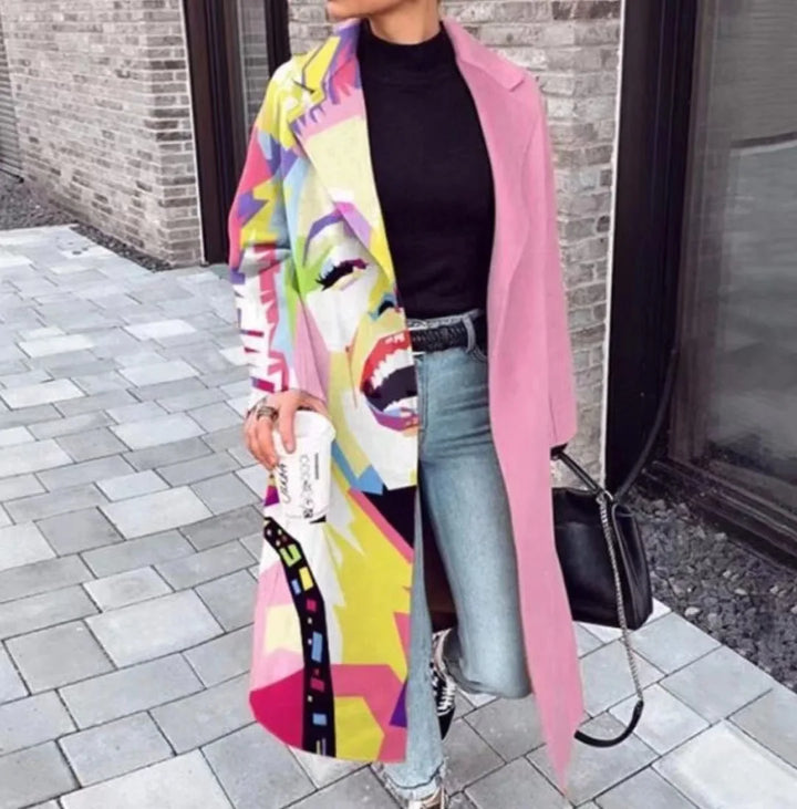 Statement piece oversized coat, unisex, stylish comfort for fall winter casual elegance.
