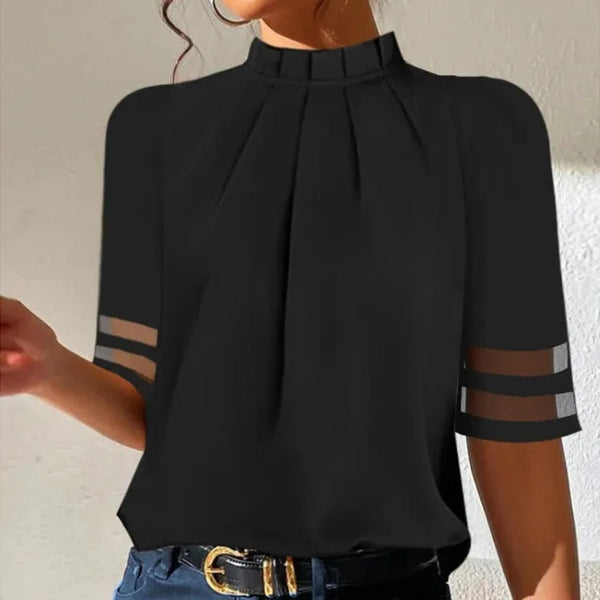 Chic women's off-shoulder blouse, flowy & comfortable for summer. Elegant relaxed fit, perfect for versatile wear.