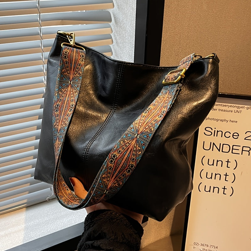 Fashionable women's shoulder tote, an elegant and spacious handbag, ideal for work and everyday use.