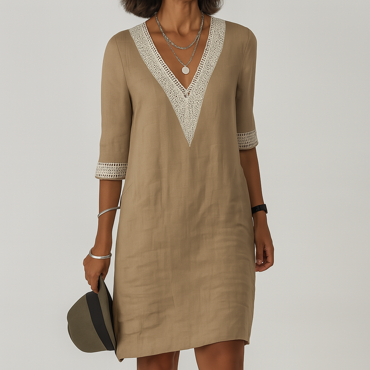Chic women's summer midi dress, perfect for casual wear, vacation, or beach. Relaxed fit for effortless style & comfort.