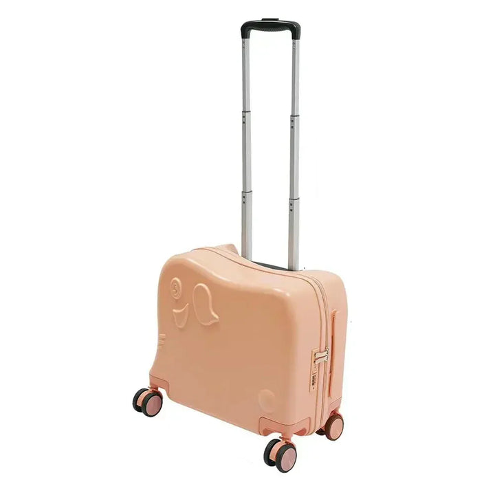 Children's cabin size rolling bag with playful elephant design, ideal kids luggage for any trip.