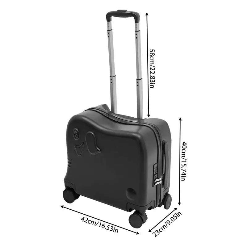 Durable children's cartoon elephant rolling luggage, sturdy travel gear for kids' journeys.