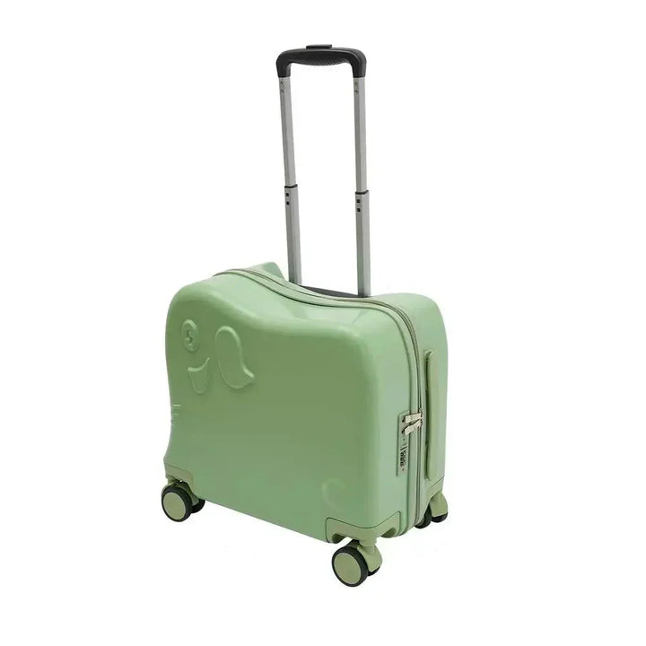 Kids elephant rolling suitcase, perfect carry-on luggage for family vacations and short trips.
