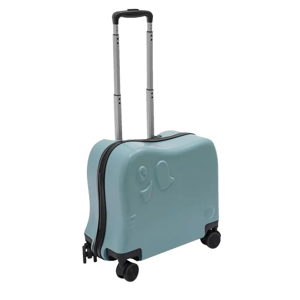 Playful cartoon elephant rolling bag, engaging kids' luggage for exciting journey fun.