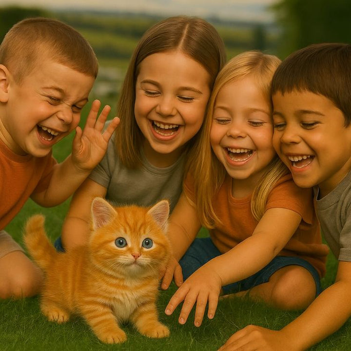 Cuddly interactive cat toy with realistic movements, a soft plush animal for children's pretend play.
