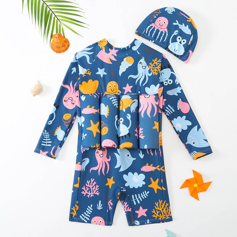 Comfortable children's buoyancy jacket for pool and lake safety.