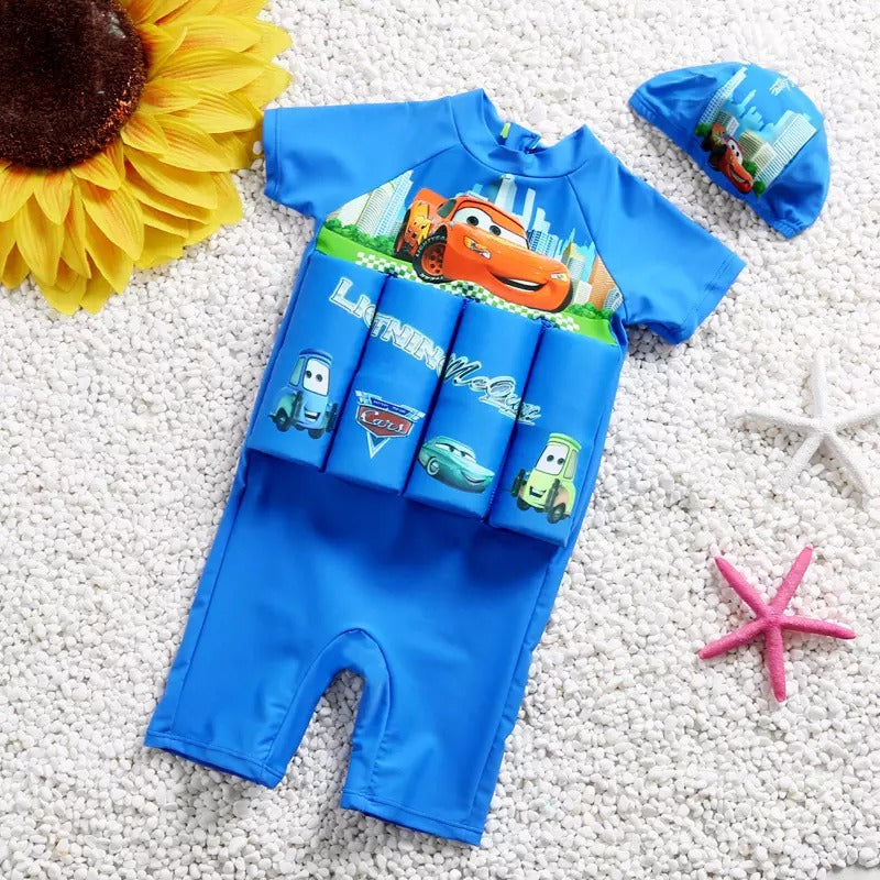 Kids swim vest with adjustable straps for toddlers learning to swim.