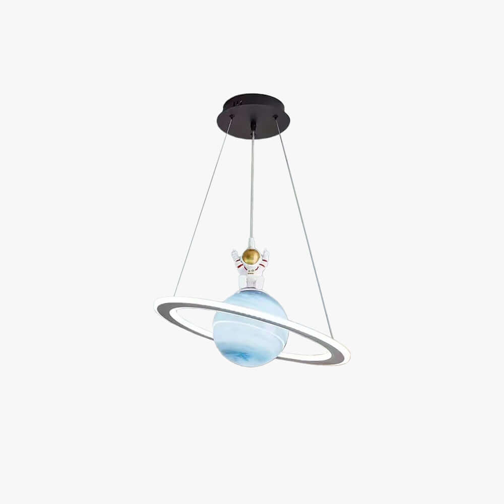 Children's LED Planet Pendant Light, magical space-themed kids room decor. Energy-efficient & durable ceiling lamp.