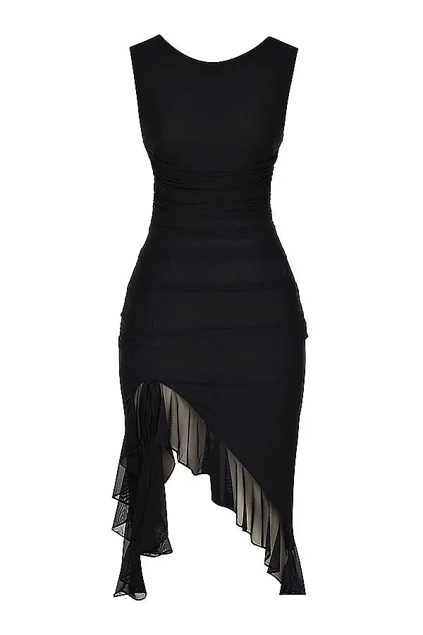 Beautiful women's ruffle midi dress, designed for elegance. Perfect occasion wear with a comfortable fit.