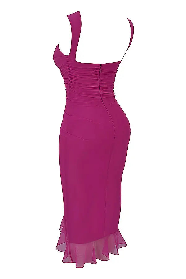 Women's occasion midi dress, featuring elegant ruffles. A flattering and versatile piece for women's fashion.