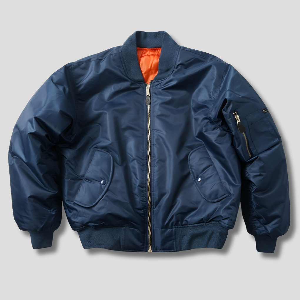 Timeless classic bomber jacket for men & women. Stylish, comfortable outerwear, great for spring & fall.