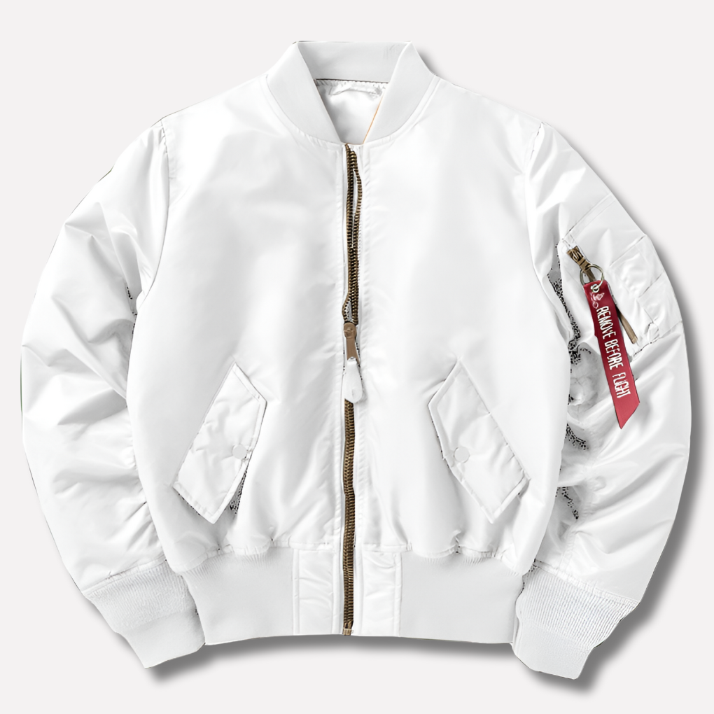 Stylish men's classic bomber jacket, a timeless casual coat suitable for everyday wear & versatile layering.