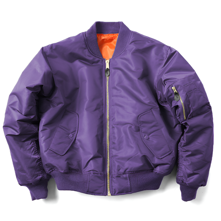 Durable classic bomber jacket, a stylish layering piece for men & women, perfect for cool spring & fall days.