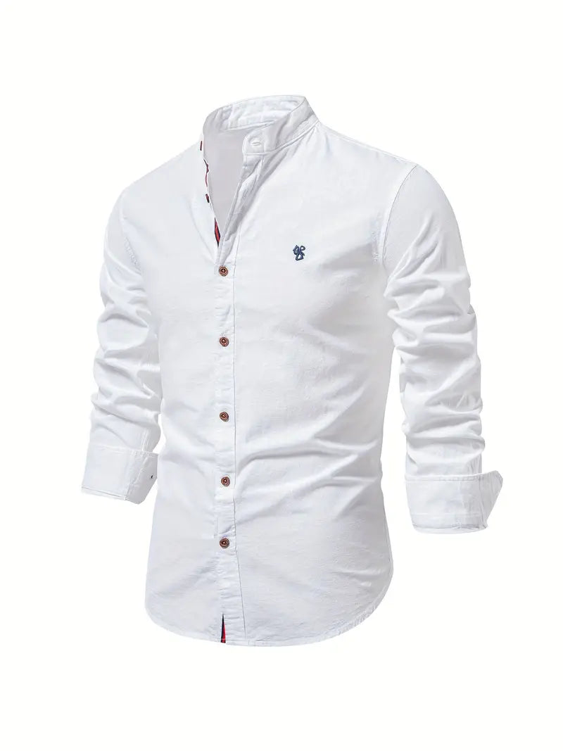 Classic men's button-down long sleeve casual shirt for versatile everyday wear.