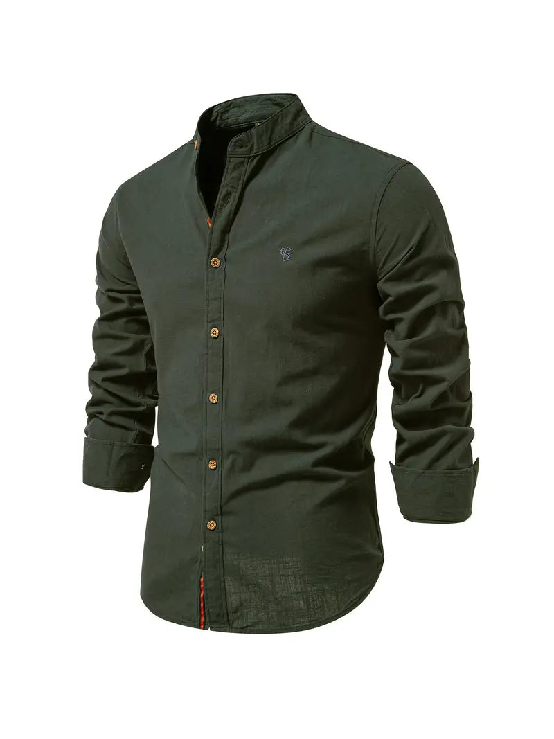 Comfortable men's long sleeve button-down casual shirt, great for everyday fashion & office wear.